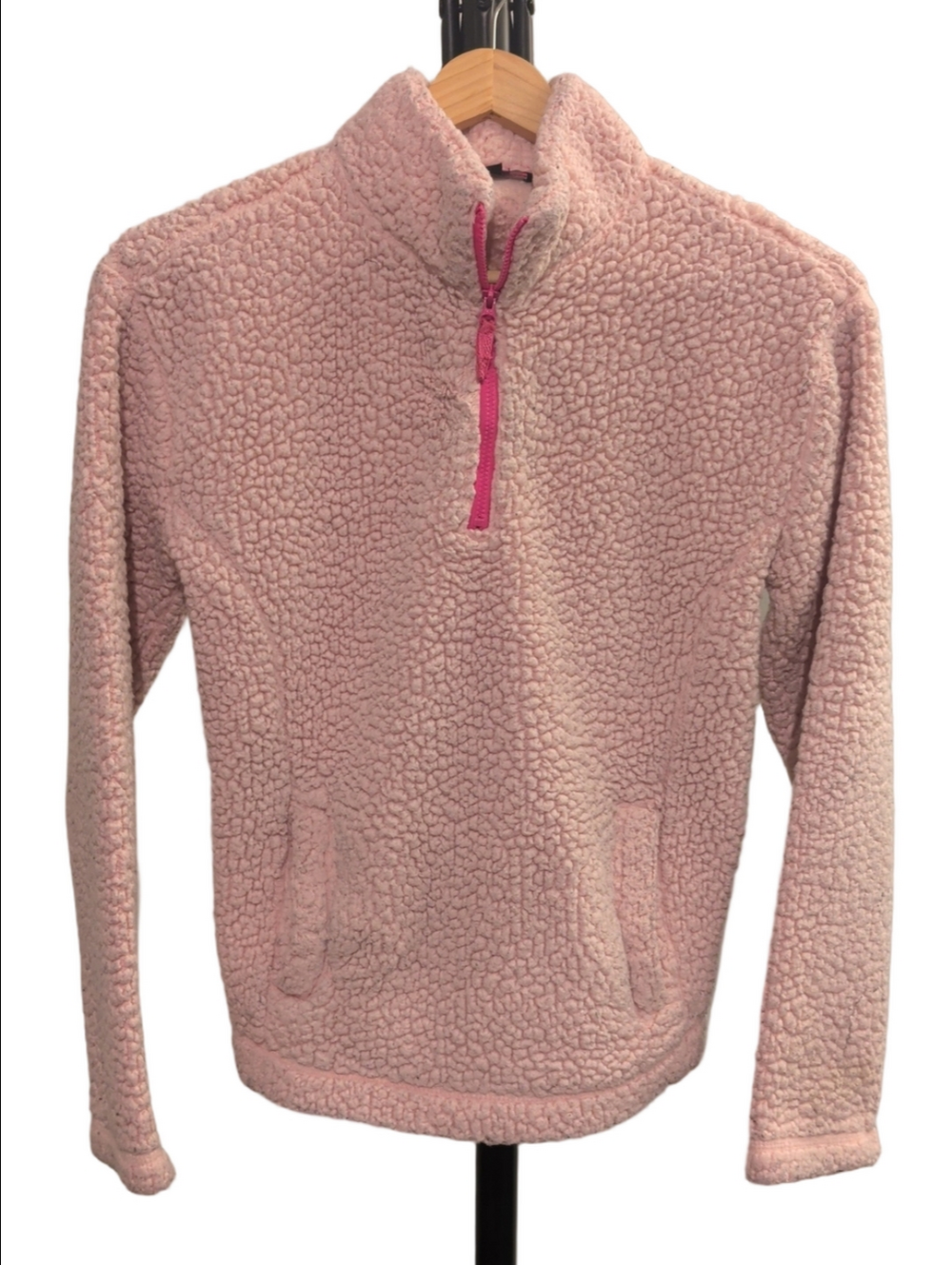 George Girls Pink Sherpa Quarter-Zip Pullover